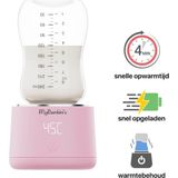 MyBambini's Bottle Warmer Pro™ - Draagbare Baby Flessenwarmer voor Onderweg - Roze - Geschikt voor AVENT Philips, Chicco & Dodie