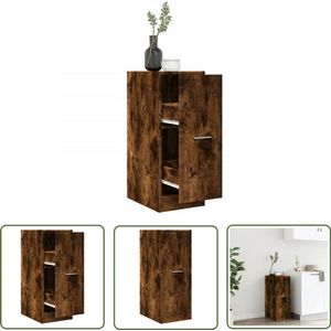 vidaXL Houten Kast - Apotheker Kast - Apothekerskast 30x41x77,5 cm bewerkt hout gerookt eikenkleurig - Opslagoplossing - Vintage Stijl - Bureau Organisator