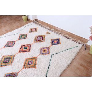 Traditioneel Azilal vloerkleed - 300 x 200 cm - handgeweven kunstwerk - Kleurrijk en uniek en vervaardigd uit natuurlijke materialen - 100% wol