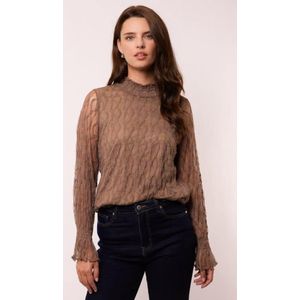 G-Maxx - Bruine Top - Dames - Lange Mouwen