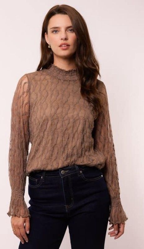 G-Maxx - Bruine Top - Dames - Lange Mouwen