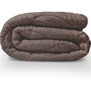 Decoware Dekbed zonder Overtrek - Easy dekbed - Hoesloos Dekbed Wasbaar - Incl. Kussensloop - All Season - Easy Tufted Waves Bruin - 200x200 cm