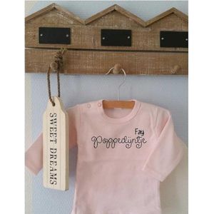 Shirtje roze Poppedijntje | Lange of korte mouw | lichtroze| maat 56-110
