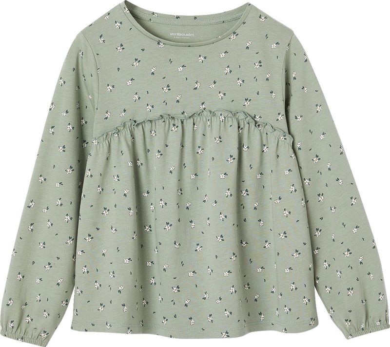 Shirtblouse - Groengrijs - Meisjes - Met Print
