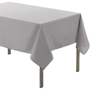 Lichtgrijs Tafelkleed/Tafelzeil van polyester met formaat 140 x 200 cm - Basic eettafel tafelkleden