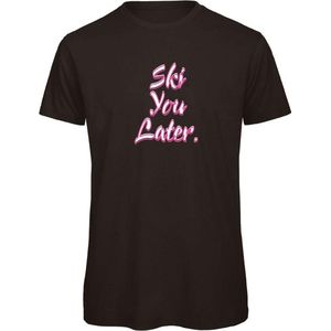 Ski you later wintersport t-shirt Zwart M - soBAD. | Foute apres ski outfit | kleding | verkleedkleren | wintersport t-shirt | wintersport dames en heren