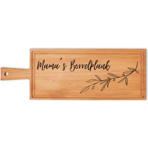 Mama's Borrelplank | Duurzame Borrelplank | Tapasplank | Serveerplank met handvat 49 x 17 cm | cadeautip! | Perfect Cadeau voor Moederdag & Valentijn!
