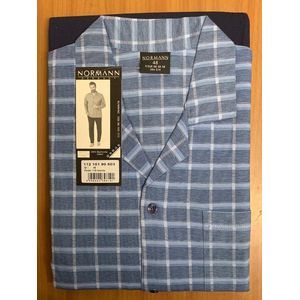 Heren pyjama doorknoop Normann 101 90503 - Blauw - 60/62