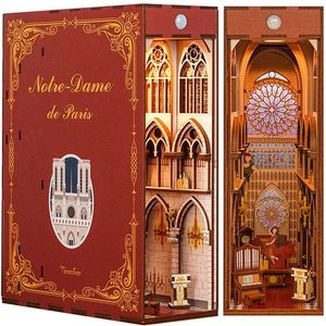 Tonecheer Book Nook: Notre-Dame de Paris | Houten 3D-puzzel | Verlicht | Sensor | DIY-miniatuurhuis | TQ120