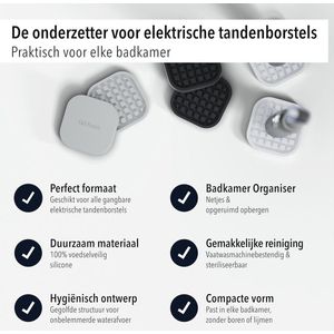 Set van 2 compacte houders voor elektrische tandborstels - Geschikt voor alle modellen - Voedselveilige siliconen