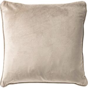Dutch Decor FINN - Kussenhoes 60x60 cm - velvet - effen kleur - Pumice Stone - beige - met rits - zonder binnenkussen