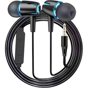 1 stuk hoogwaardige bedrade headset, semi-in-ear ontwerp, geschikt voor telefoons, computers en games, karaoke, bedraad met microfoon in-ear design, HD gesprekken, 3.5mm jack, ideaal voor sporten, hardlopen, touwtjespringen, cadeau