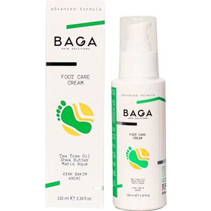 Baga Skin Crack Repair Voetverzorgingscrème tegen barsten - Tea Tree Olie - Sheaboter - Maris Aqua - Ureum 100 ml