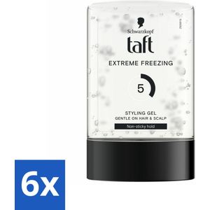 6 x Taft - Extreme freezing 5 - Styling Gel - Sterke hold - 300 ml - Haar Gel - Taft Gel - Extreme Hold - Sterke Fixatie - Korte Haar