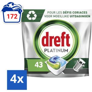 Dreft Platinum - All In One - Vaatwascapsules - 43 Afwasbeurten - Voordeelverpakking - 4 stuks