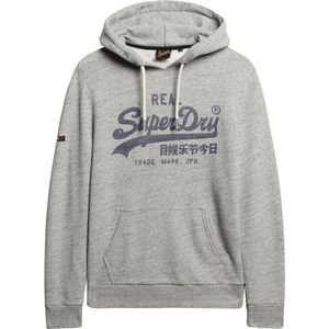 Superdry O-hals hoodie vintage logo grijs - L