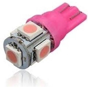T10 - 12 volt - 5 LED - 5050 SMD - PINK