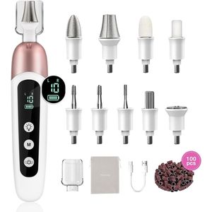 Draadloze Elektrische Nagelvijl - Professionele 9-in-1 Manicure en Pedicure Set met LED verlichting en 10 Snelheden