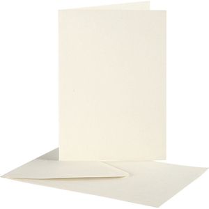 Kaarten & Enveloppen, afmeting kaart 10,5x15 cm, afmeting envelop 11,5x16,5 cm, off-white, 10sets