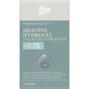 Etos Maandlenzen - Silicone Hydrogel - Zacht - Sterkte -1.75 - 1x3 stuks