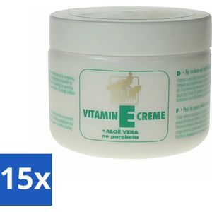 15 x Goldline - Bodycrème - Vitamine-E & Aloë Vera - Gevoelige Huid - Kalmerend - 250 ml - Gevoelige Huid Verzorging - Vitamine E Crème - Aloë Vera Crème - Kalmerende Crème - Huid Verzorging