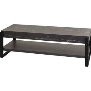 TV-rek MCW-L53, TV-tafel lowboard TV-tafel, metaal 42x120x44cm ~ marmer look grijs