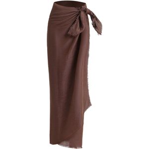 Emilie collection - pareo - linnen mix - 190X120CM - bruin