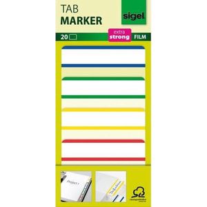 Tabmarker Sigel Film extra - sterk 50x38mm 4 kleuren met sc