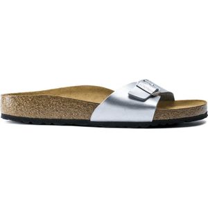 Birkenstock Madrid Dames Slippers Silver Regular-fit | Zilver | Imitatieleer | Maat 38 | 040411