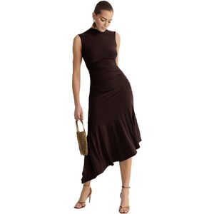 Trendyol Bruine Ruches Gedetailleerde Gebreide Elegante Avondjurk Afstudeerjurk Tprss25El00005