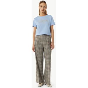 comma - Broek - Ruitpatroon - Wijde Pijpen - Viscosemix