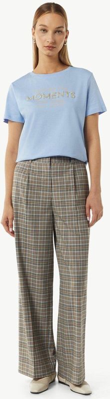 comma - Broek - Ruitpatroon - Wijde Pijpen - Viscosemix