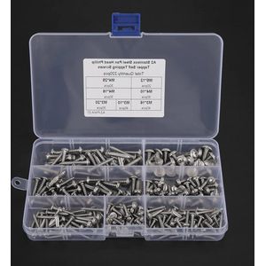 Zelftappende schroeven Pan Head Cross Tapper - 220 stks - M3 M4 M5 - 304 RVS - Set met Box - Assortiment Kit .
