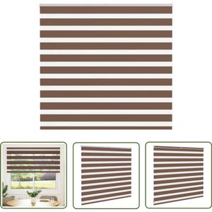 vidaXL Zebra rolgordijn 165x100 cm bruin polyester Zebra Gordijnen - Rolluiken - Raamdecoratie - Privacy Screen - Lichtregelaar