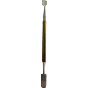 Belux Surgical Instruments / Bokkepootje - Manicure en Pedicure - Dubbelzijdig - Cuticle Pusher - Goud - 17 cm - Set van 2