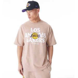 New Era Nba Cf Grphc Oversized La Lakers T-shirt Met Korte Mouwen Beige M Man