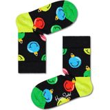 Happy Socks Jingle Smiley Sock - zwart met ballen - Unisex - Maat: 41-46