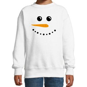 Sneeuwpop foute Kersttrui - wit - kinderen - Kerstsweaters / Kerst outfit 98/104