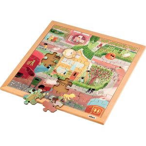 Educo Woordenschatpuzzel - Algemene hygiene - Houten speelgoed - Houten puzzel - Educatief speelgoed - Kinderspeelgoed - 49 stukjes - 40x41