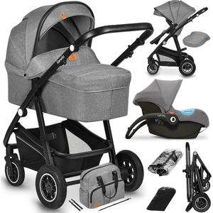 Lionelo Bianka - Kinderwagen 3 in 1 - incl. autostoel - 0-22kg - XXL - Buggy 3in1