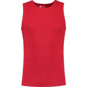 Lemon & Soda rib Tanktop voor heren in de maat S en de kleur rood.