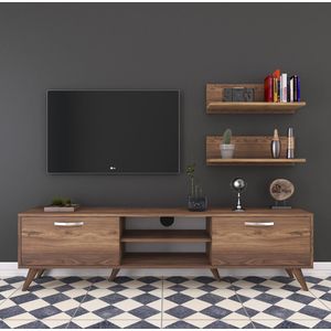 Emob- TV Meubel Wren TV-meubel | 100% Melamine | Notenhout | Breedte - 180cm -