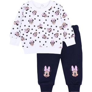 Set: wit sweatshirt met marineblauwe joggingbroek - Minnie Mouse