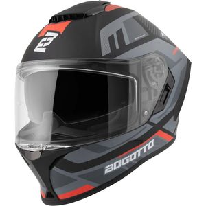 Bogotto Phantom Codex Zwart Grijs Rood Fiberglas Integraalhelm - Maat L - Helm
