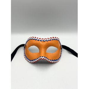 Oranje masker met rood/wit/blauw vlag - Koningsdag masker - Venetiaans masker handgemaakt - EK voetbal masker - Feest masker