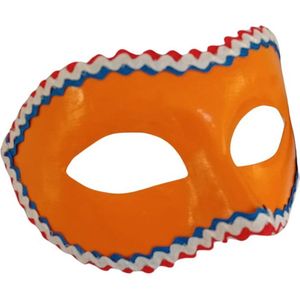 Oranje masker met rood/wit/blauw vlag - Koningsdag masker - Venetiaans masker handgemaakt - Feest masker