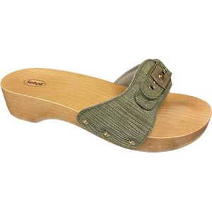 Scholl Pescura Heel EmbSue-W Verde -scholl slipper-scholl klompen