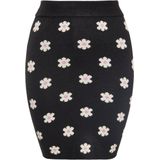 MYMO - Kokerrok - Geel/Zwart/Wit - Knitwear - Bloemenprint