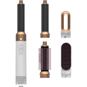 Luxe Ronde Volumeborstel Opzetstuk - Multistyler - Haarstyler föhn - Diffuser voor Krullen - Wit en Goud