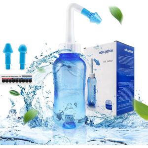 Sinus Spoelset met Thermometer Sticker - Neti Pot voor Nasal Wash 300ml, Volwassenen & Kids neusdouche